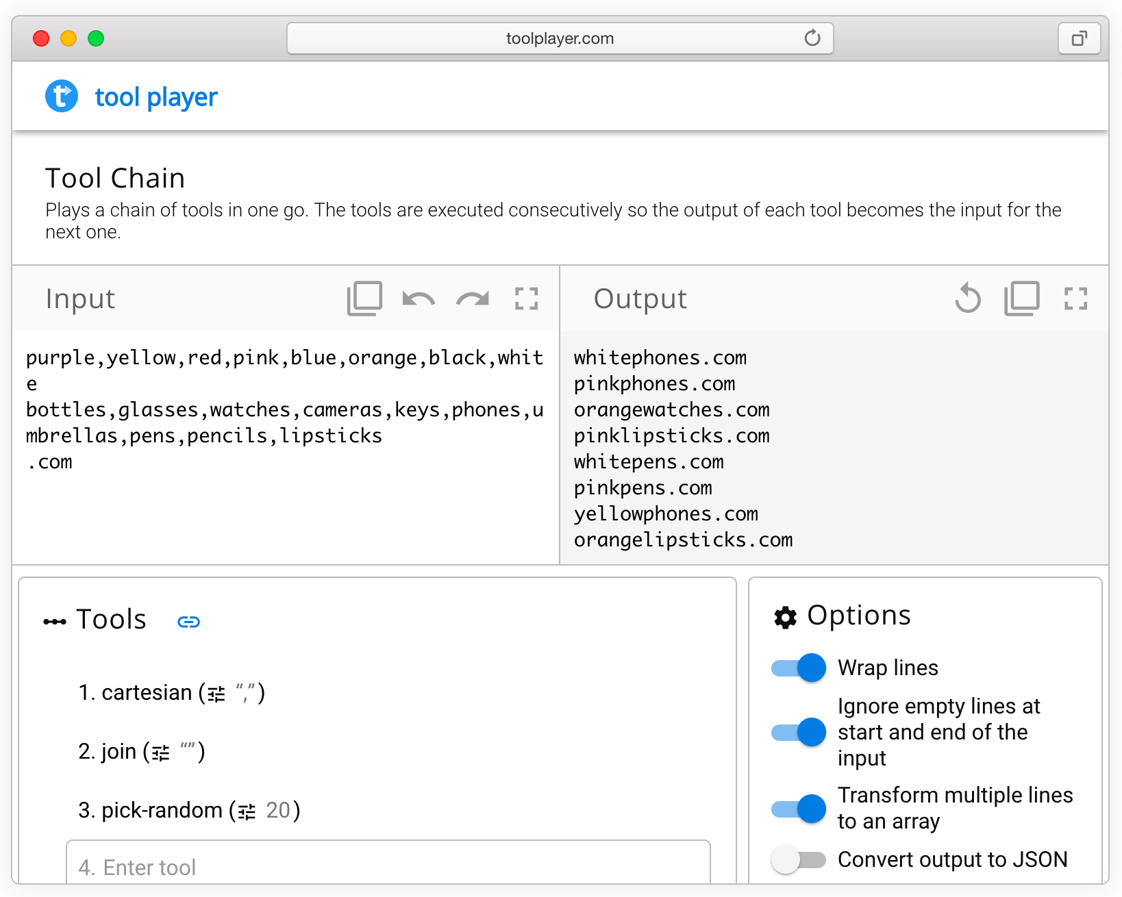 Tool Player tool chain demo