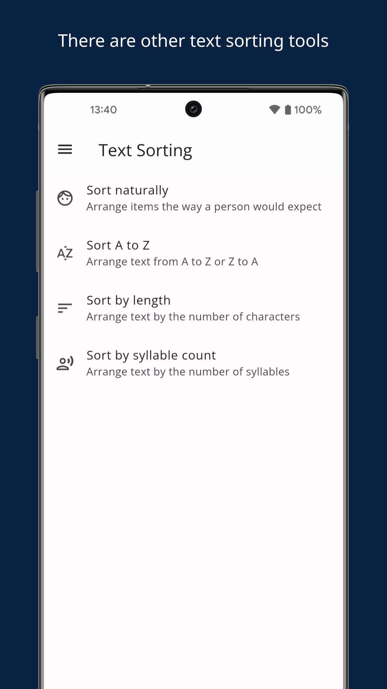 Other text sorting tools
