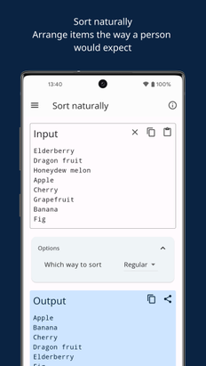 Text Sorting Android App