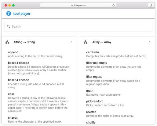 Tool Player — Text Manipulation Tools