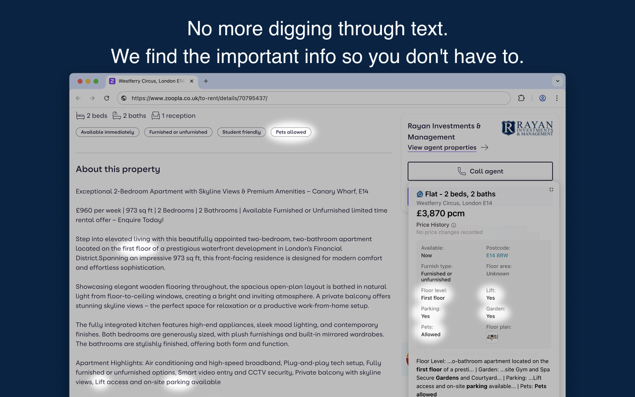 Extracted property information