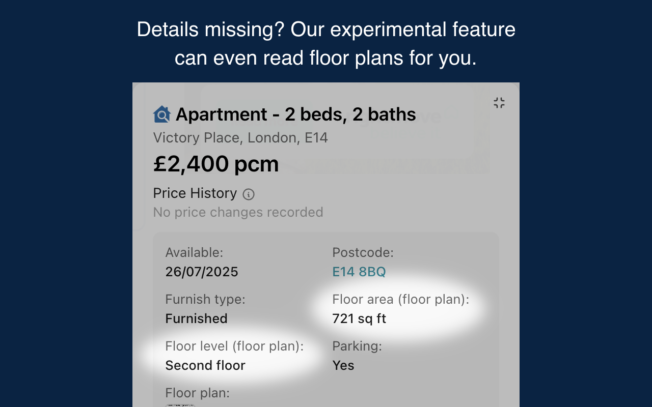 Floor plan analysis feature