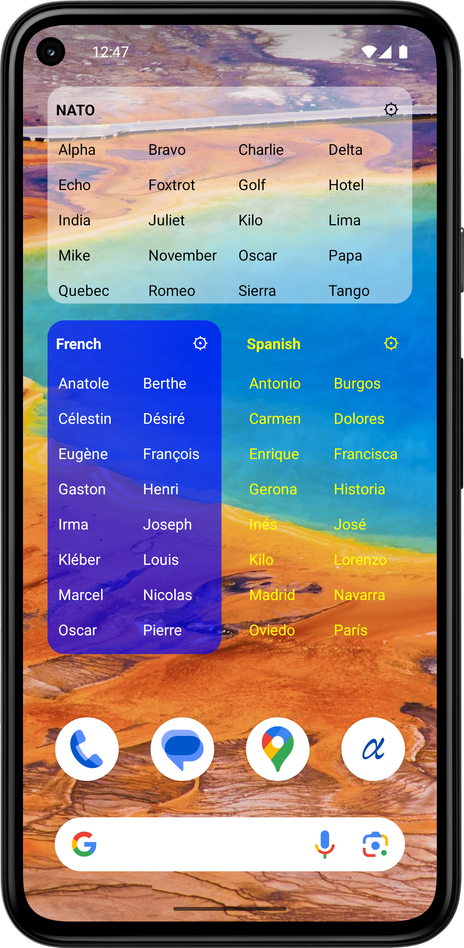 Spelling (Phonetic) Alphabet Android App